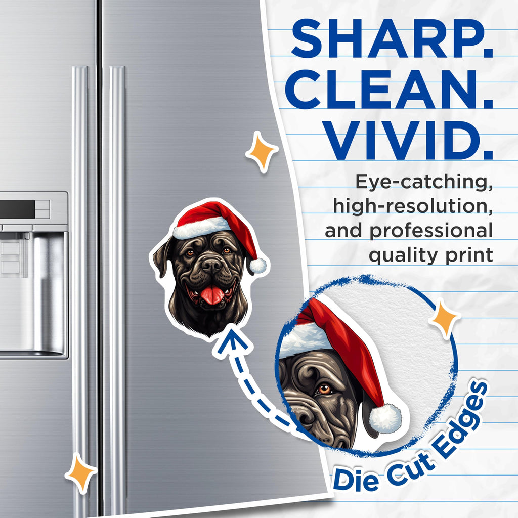 (2 Pack) Christmas Dog Magnets - Santa Hat Pet Magnet - Holiday Dog Decor - 5 Inches On Longest Side - Thick Durable Magnet - Made in USA - MAG30641