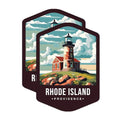 (2 Pack) Rhode Island State and Capitol Magnets - RI State Magnet - Choose from 50 States - 5" On Longest Side - Premium Magnet - for Cars, Refrigerators, Toolboxes, Lockers - Made in USA - MAG1495
