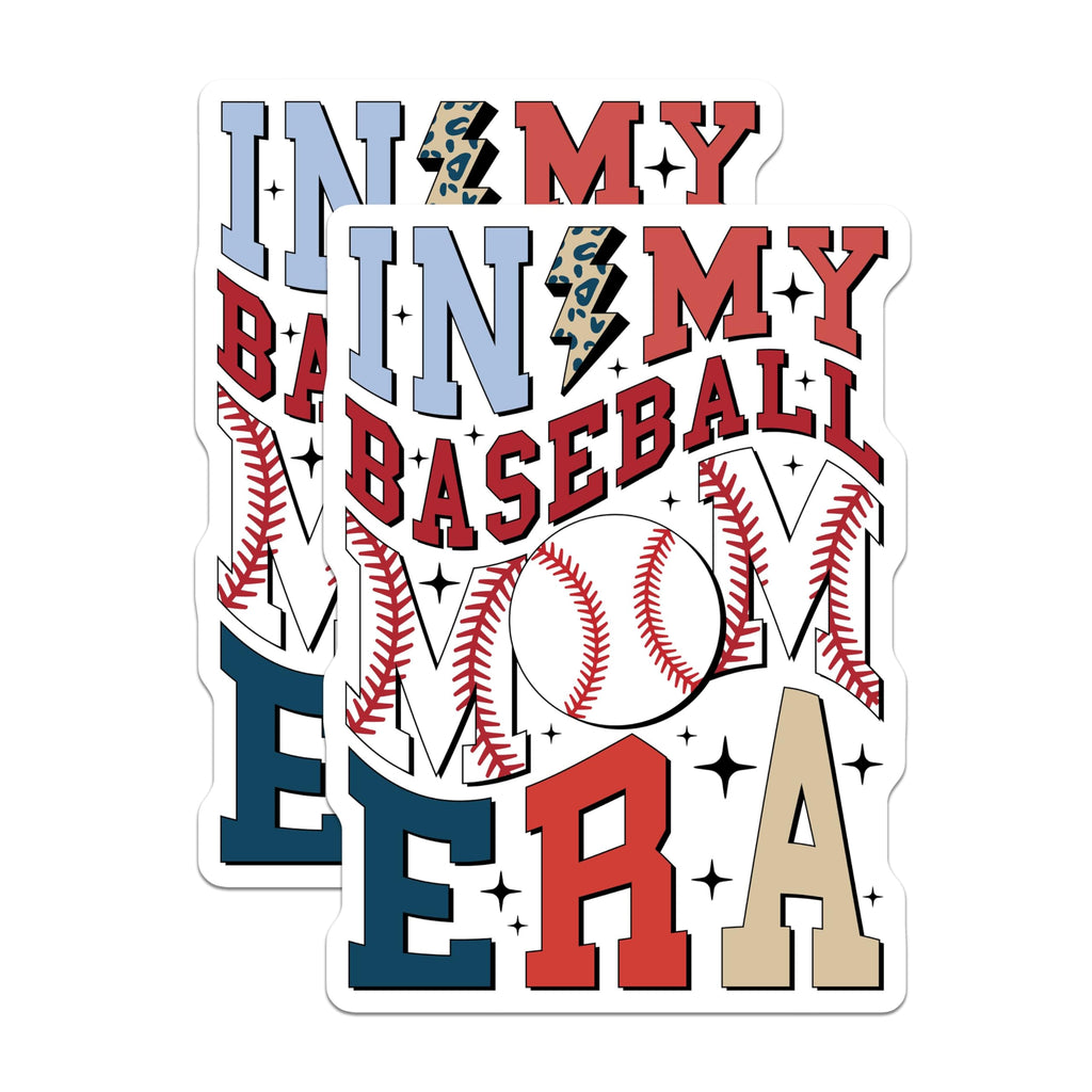 (2 Pack) In My Baseball Mom Era Magnets - Fun Sports - Baseball Mom Accessories - Mom Life - Sports Enthusiast - 5" On Longest Side - for Cars, Refrigerators, Toolboxes, Lockers - Made In USA BMCS3512