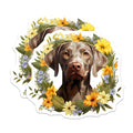 (2 Pack) Weimaraner Dog Magnets - Floral Pet Art - Canine Home Decor - Dog Breed Collectibles - Animal Lovers Display - 5 Inches On Longest Side - Thick Durable Magnet - Made in USA - MAG23405