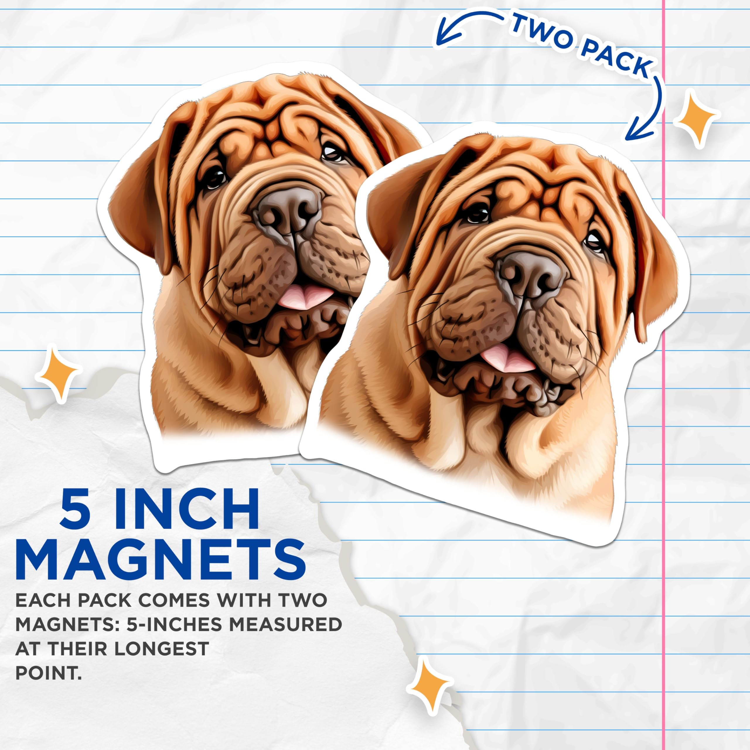 (2 Pack) Cute Mastiff Puppy Magnets - Dog Lover Decor - Pet Parent Kitchen Fridge Magnet - 5 Inches On Longest Side - Thick Durable Magnet - Made in USA - MAG28788