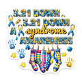 (2 Pack) Down Syndrome Awareness Stickers - Colorful Socks - Puzzle Piece Design - 5" On Longest Side - Sticks to Smooth Flat Surfaces - Made in USA - BMCS8204