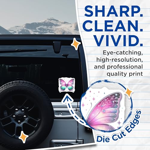 (2 Pack) Butterfly Stickers - 5" On Longest Side - Sticks to Smooth Flat Surfaces - Made in USA - BMCS8601 - BMCS8601