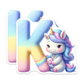 (2 Pack) Unicorn Letter K Magnets - Cute Initial Decor - Alphabet Refrigerator Art - 5" On Longest Side - Premium Magnet - for Cars, Refrigerators, Toolboxes, Lockers - Made in USA - MAG14779