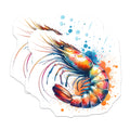 (2 Pack) Watercolor Shrimp Magnets - Seafood Art - Colorful Fridge Magnets - 5" On Longest Side - Premium Magnet - for Cars, Refrigerators, Toolboxes, Lockers - Made in USA - MAG14257