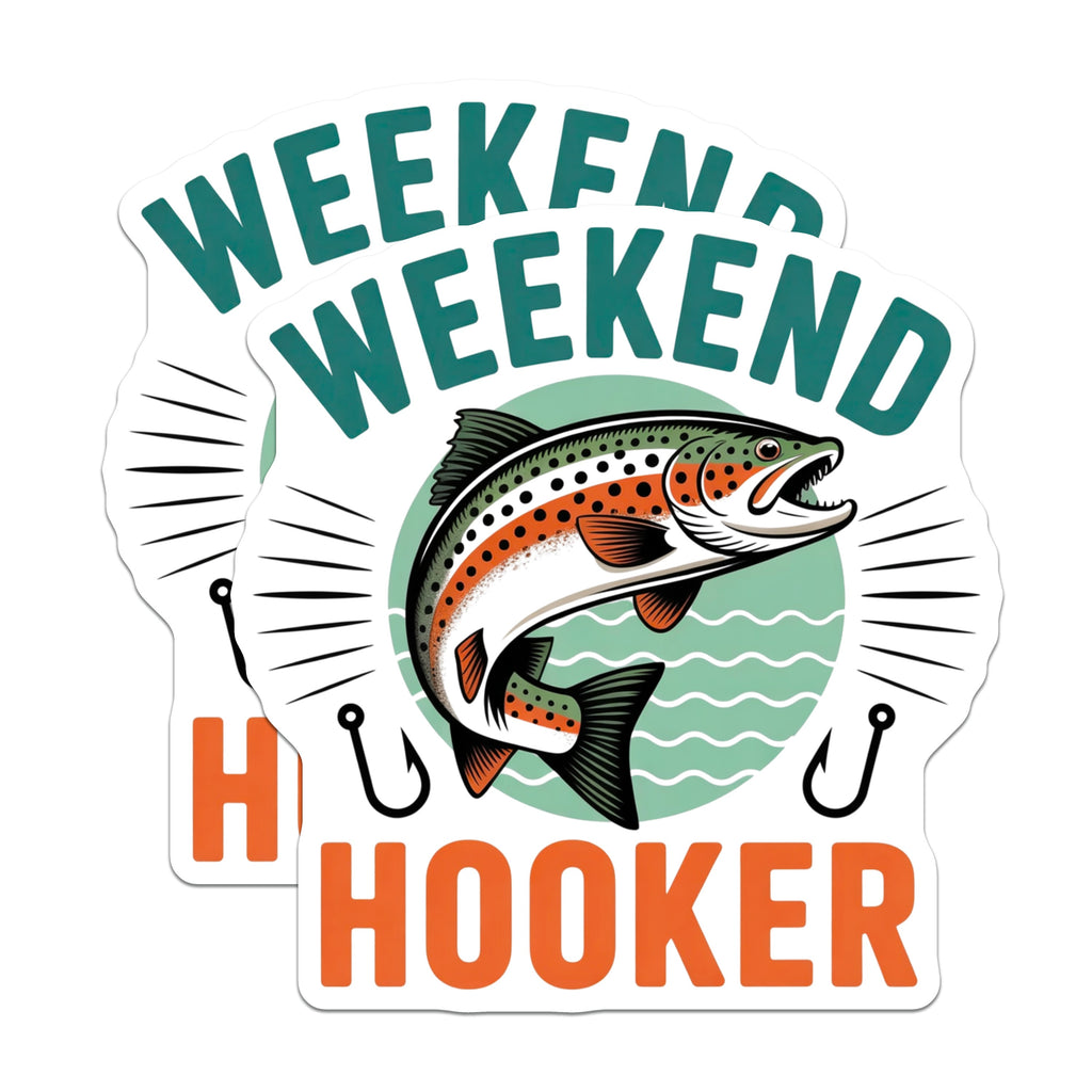 (2 Pack) Weekend Hooker Fishing Magnets - Funny Fisherman Humor - Angler Refrigerator Magnet for Men - 5 Inches On Longest Side - Thick Durable Magnet - Made in USA - MAG39808