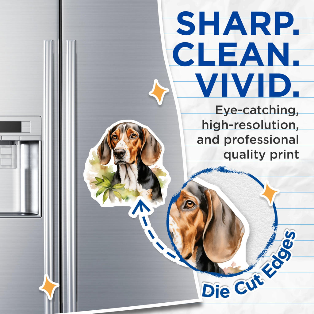 (2 Pack) Basset Hound Magnets - Watercolor Pet Illustration - Canine Lover Decor - 5 Inches On Longest Side - Thick Durable Magnet - Made in USA - MAG25413
