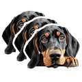 (3 Pack) Bluetick Coonhound Decals - Dog Breed Stickers - Laptop Decals - 3 Inches On Longest Side - Easy Peel & Apply - Made in USA - 3MCS8636