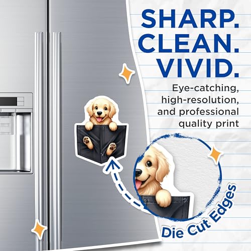 (2 Pack) Cute Dog Magnets - Novelty Animal Magnets - Ative Fridge Magnets - 5" On Longest Side - for Cars, Fridges, Toolboxes - Made in USA - MAG4075