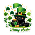 (2 Pack) Feeling Lucky Magnets - St. Patrick's Day Decor - Shamrock Pot of Gold Design - Irish Holiday - 5" On Longest Side - for Cars, Fridges, Toolboxes - Made in USA - MAG8107