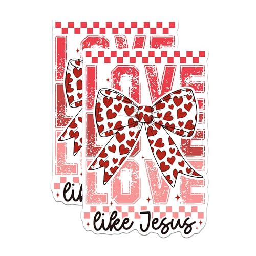 (2 Pack) Love Like Jesus Stickers - Inspirational Love Stickers - Christian Faith Stickers - 5" On Longest Side - Sticks to Any Smooth Flat Surface - Made in USA - BMCS3030