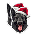 (2 Pack) German Shepherd Christmas Magnets - Santa Hat Dog Decor - Holiday Animal Lover - 5 Inches On Longest Side - Thick Durable Magnet - Made in USA - MAG30894