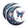 (2 Pack) Butterfly Moon Magnets - Celestial Decor - Fridge Magnets Decorative - 5" On Longest Side - Premium Magnet - for Cars, Refrigerators, Toolboxes, Lockers - Made in USA - MAG15746