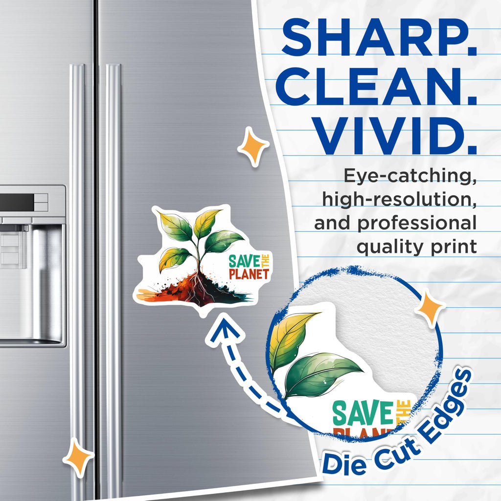 (2 Pack) Save The Planet Magnets - Environmental Awareness - Eco-Friendly - Earth Saving - 5" On Longest Side - for Cars, Fridges, Toolboxes - Made in USA - MAG7686