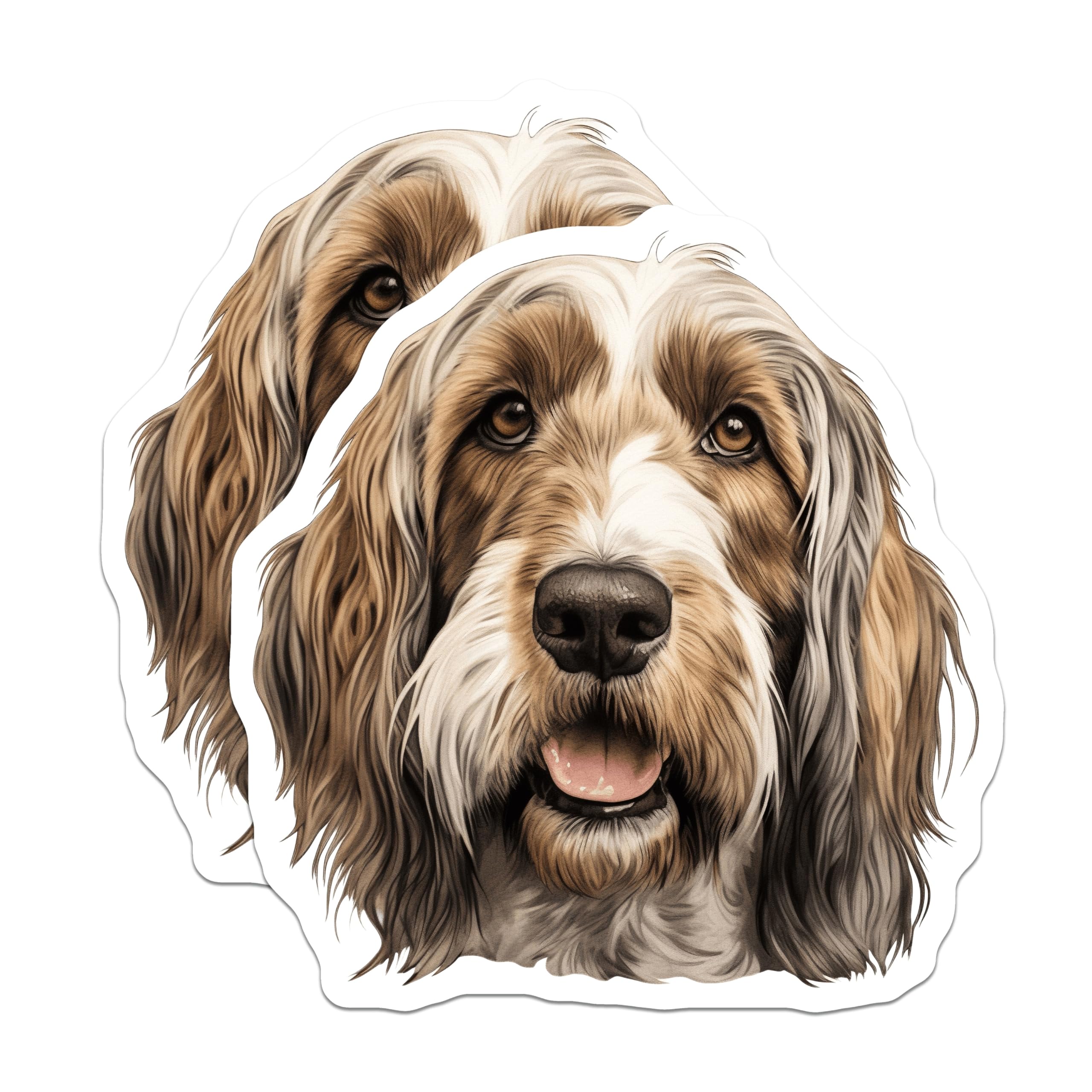 (2 Pack) Basset Griffon Vendeen Magnets - Scruffy Dog Breed Art - Hound Lover Decor - 5 Inches On Longest Side - Thick Durable Magnet - Made in USA - MAG23277