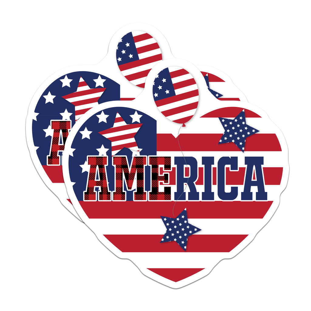 (2 Pack) America Magnets - Patriotic Fridge Decoration - 4th of July Party - USA Pride Home Decor - Veterans Day Magnet - 5 Inches On Longest Side - Thick Durable Magnet - Made in USA - MAG39834