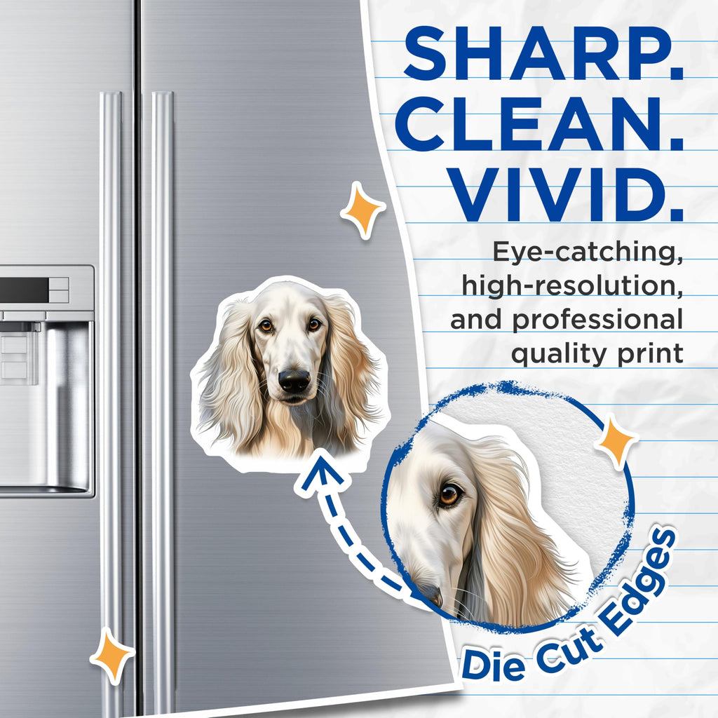 (2 Pack) Saluki Dog Magnets - Majestic Hound Pet Portrait - Dog Lover Fridge Locker Decor for Home - 5 Inches On Longest Side - Thick Durable Magnet - Made in USA - MAG30394