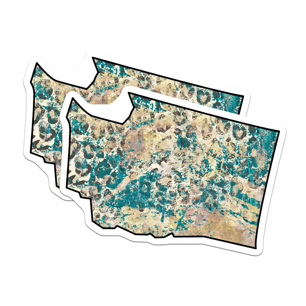 (2 Pack) Washington State Magnets - Abstract Art Fridge Magnets - Home Decor Souvenir - 5" On Longest Side - Premium Magnet - for Cars, Refrigerators, Toolboxes, Lockers - Made in USA - MAG18621