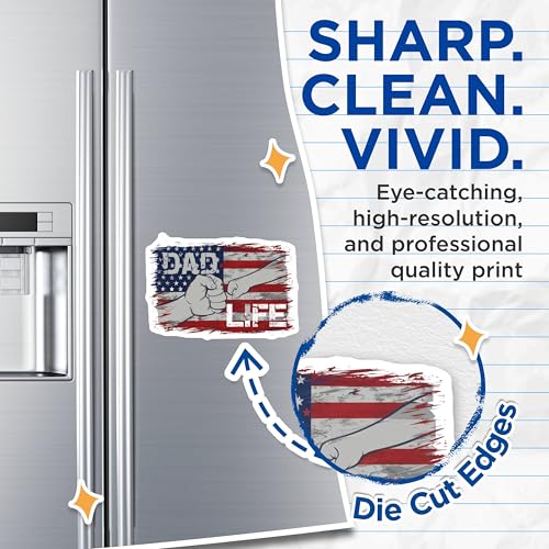(2 Pack) Dad Life Magnets Magnets - American Flag - Fist Bump - 5" On Longest Side - Made in USA - Sticks to Refrigerators & Metal Surfaces - MAG8648