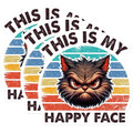 (3 Pack) Grumpy Cat Decals - Funny Feline Sticker - Retro Kitty Laptop Decal - 3 Inches On Longest Side - Easy Peel & Apply - Made in USA - 3MCS6107
