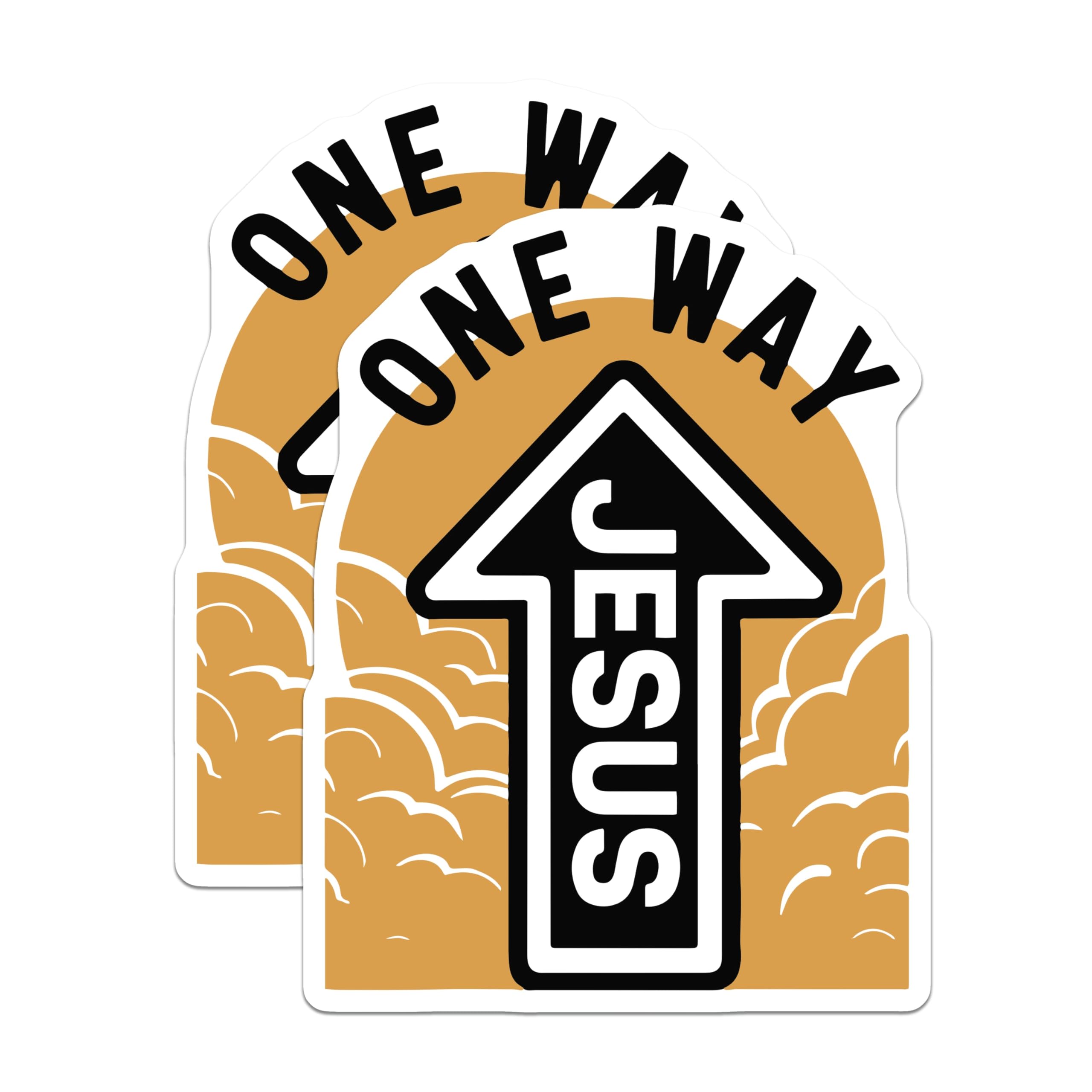 (2 Pack) Jesus One Way Magnets - Religious Arrow - Christian Decor - 5" On Longest Side - Premium Magnet - for Cars, Refrigerators, Toolboxes, Lockers - Made in USA - MAG14251