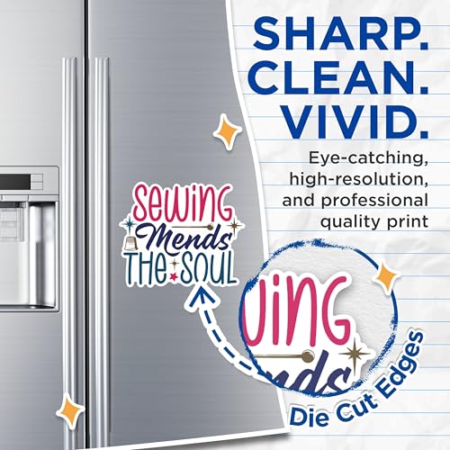 (2 Packs) Sewing Mends The Soul Magnets - Sewing Lover Magnets - 5 Inches On Longest Side - Premium Magnet - for Fridges, Toolboxes, Cars - Made in USA - MAG2520