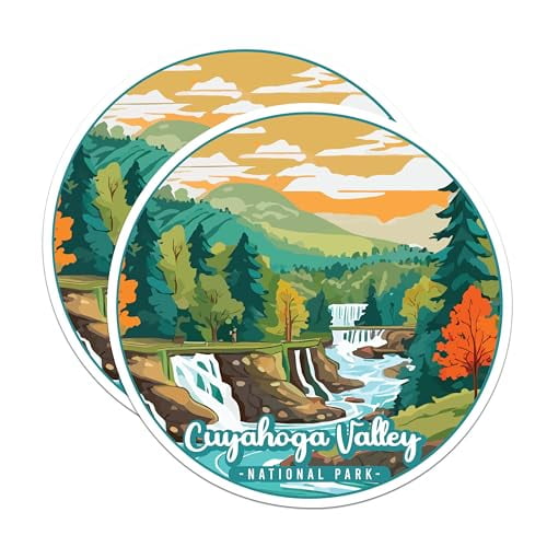 (2 Pack) Cuyahoga Valley National Park Bumper Magnet - US National Park - Choose from 63 Parks - 5" On Longest Side - Decal for Car Bumper, Laptop, Water Bottle, Wall, and Window - MAG1608