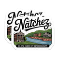 (2 Pack) Natchez Mississippi Magnets - Oldest City - River Town Souvenir - 5" On Longest Side - Premium Magnet - for Cars, Refrigerators, Toolboxes, Lockers - Made in USA - MAG18045