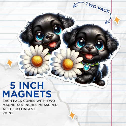 (2 Pack) Animal Lover Collectible Magnet - 5" On Longest Side - Sticks to Smooth Flat Surfaces - Made in USA - MAG9397