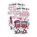 (2 Pack) I Love You a Latte Magnets - Coffee Lover Decor - Funny Fridge Art - 5" On Longest Side - Premium Magnet - for Cars, Refrigerators, Toolboxes, Lockers - Made in USA - MAG14796