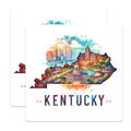 (2 Pack) Kentucky State Map Stickers - Colorful Kentucky Landmark Stickers - Kentucky Travel Souvenir Stickers - 5" On Longest Side - Sticks to Smooth Flat Surfaces - Made in USA - BMCS5125