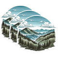 (3 Pack) Mountain Range Decals - Nature Art - Laptop Decals - 3 Inches On Longest Side - Easy Peel & Apply - Made in USA - 3MCS1156