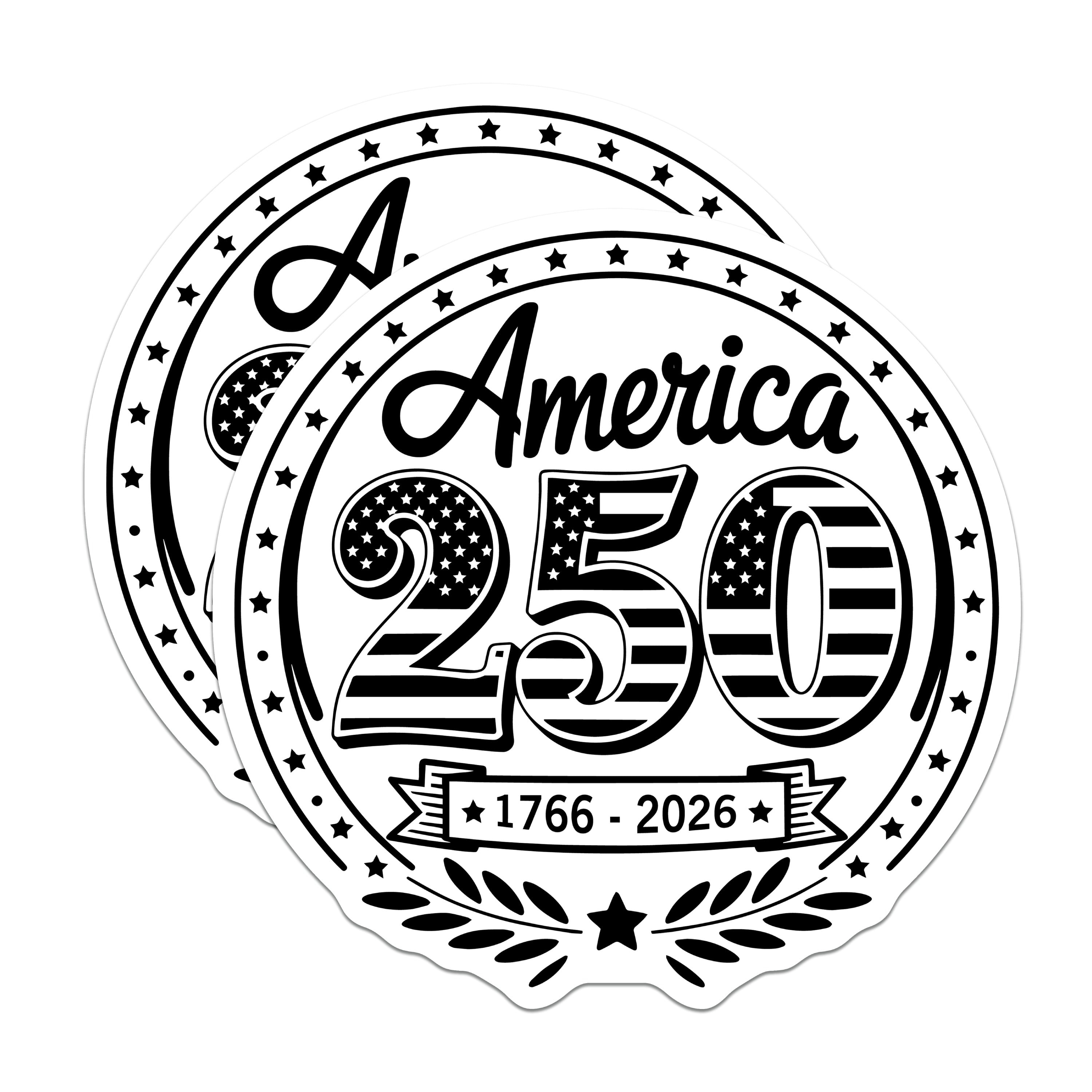 (2 Pack) America 250 Magnets - Patriotic USA History Commemoration - National Heritage United States Souvenir - 5 Inches On Longest Side - Thick Durable Magnet - Made in USA - MAG36038