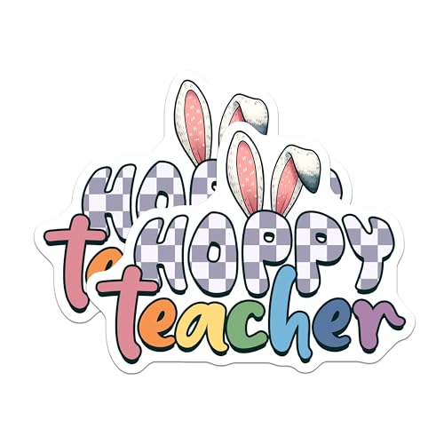 (2 Pack) Hoppy Teacher Magnets - Bunny Ear Teacher Decor - Classroom Decoration - 5" On Longest Side - for Cars, Fridges, Toolboxes - Made in USA - MAG8151