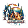 (2 Pack) Camping Stickers - I'd Rather Be Camping - Outdoor Adventure Stickers - Nature Camping Tent Stickers - 5" On Longest Side - Sticks to Smooth Flat Surfaces - Made in USA - BMCS6667