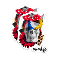(2 Pack) Momlife Skull Magnets - Sunflower Magnet - Bandana Mom - Refrigerator Magnets - 5" On Longest Side - Premium Magnet - for Cars, Refrigerators, Toolboxes, Lockers - Made in USA - MAG17915