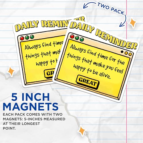 (2 Pack) Daily Reminder Magnets - Inspirational Quote - Positive Message - Uplifting Decor - 5" On Longest Side - for Cars, Fridges, Toolboxes - Made in USA - MAG8324