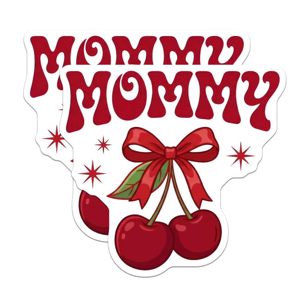 (2 Pack) Groovy Mommy Cherry Magnets - Retro Mom Refrigerator Decor - New Mama Appreciation - 5 Inches On Longest Side - Thick Durable Magnet - Made in USA - MAG38620