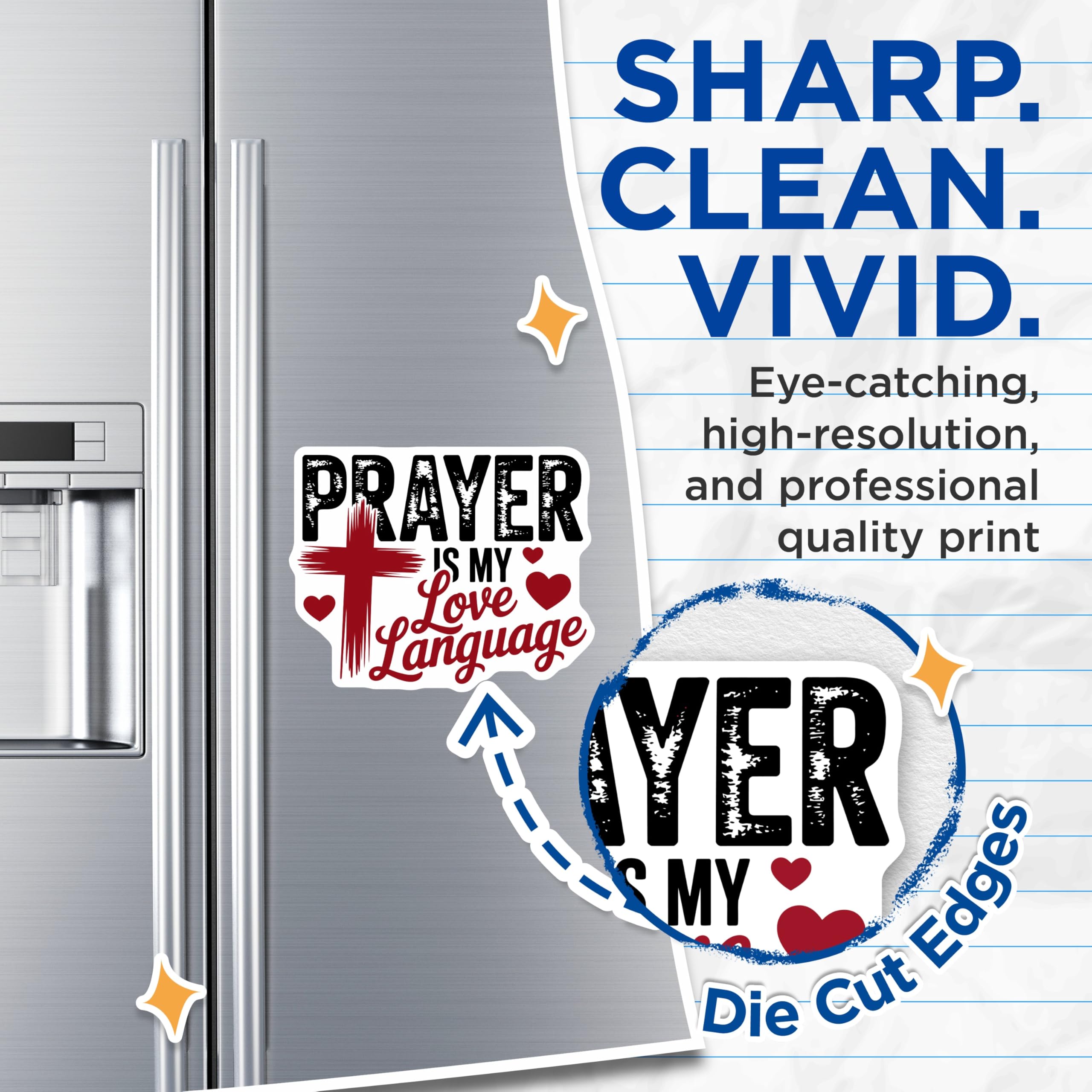 (2 Pack) Prayer is My Love Language Magnets - Christian Faith Decor - Spiritual Message - Devotional Kitchen Accent - 5 Inches On Longest Side - Thick Durable Magnet - Made in USA - MAG21960