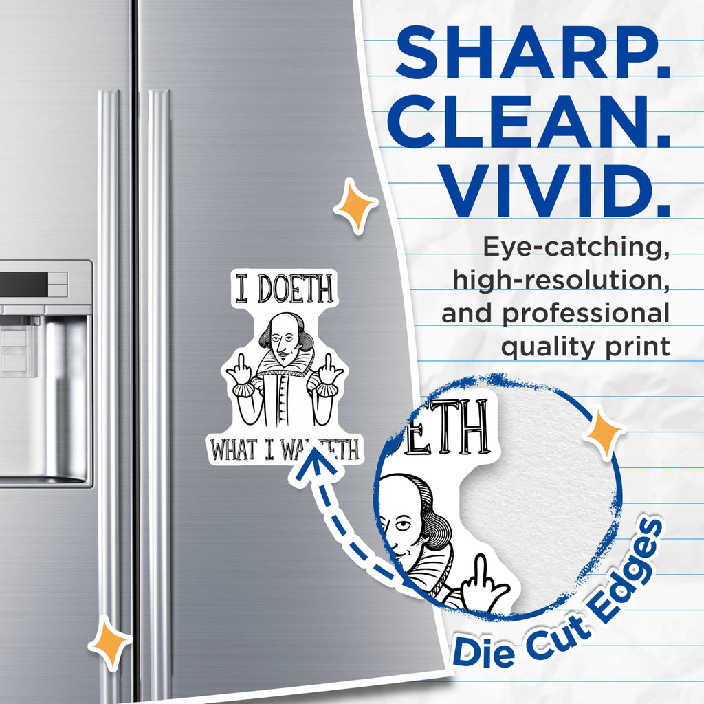 (2 Pack) Shakespeare Humor Magnets - Shakespearean Quote - Funny Fridge Decor - 5" On Longest Side - for Cars, Fridges, Toolboxes - Made in USA - MAG5607