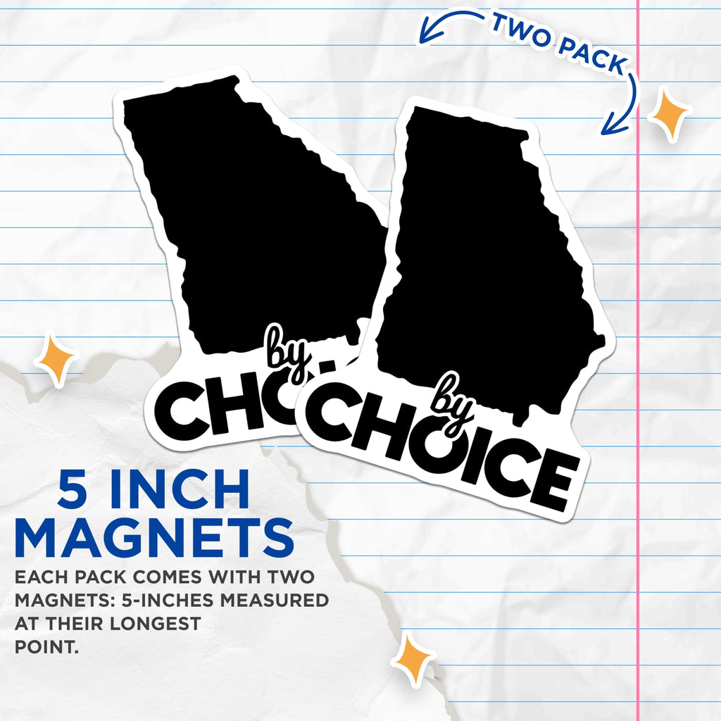(2 Pack) Georgia State Magnets - by Choice - Refrigerator Magnets - 5" On Longest Side - Premium Magnet - for Cars, Refrigerators, Toolboxes, Lockers - Made in USA - MAG17738