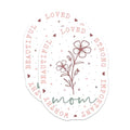 (2 Pack) Mom Strong Loved Important Magnets - Beautiful Worthy Magnets - Mother's Day Flower Decor Magnets - 5" On Longest Side - for Cars, Fridges, Toolboxes - Made in USA - MAG6858