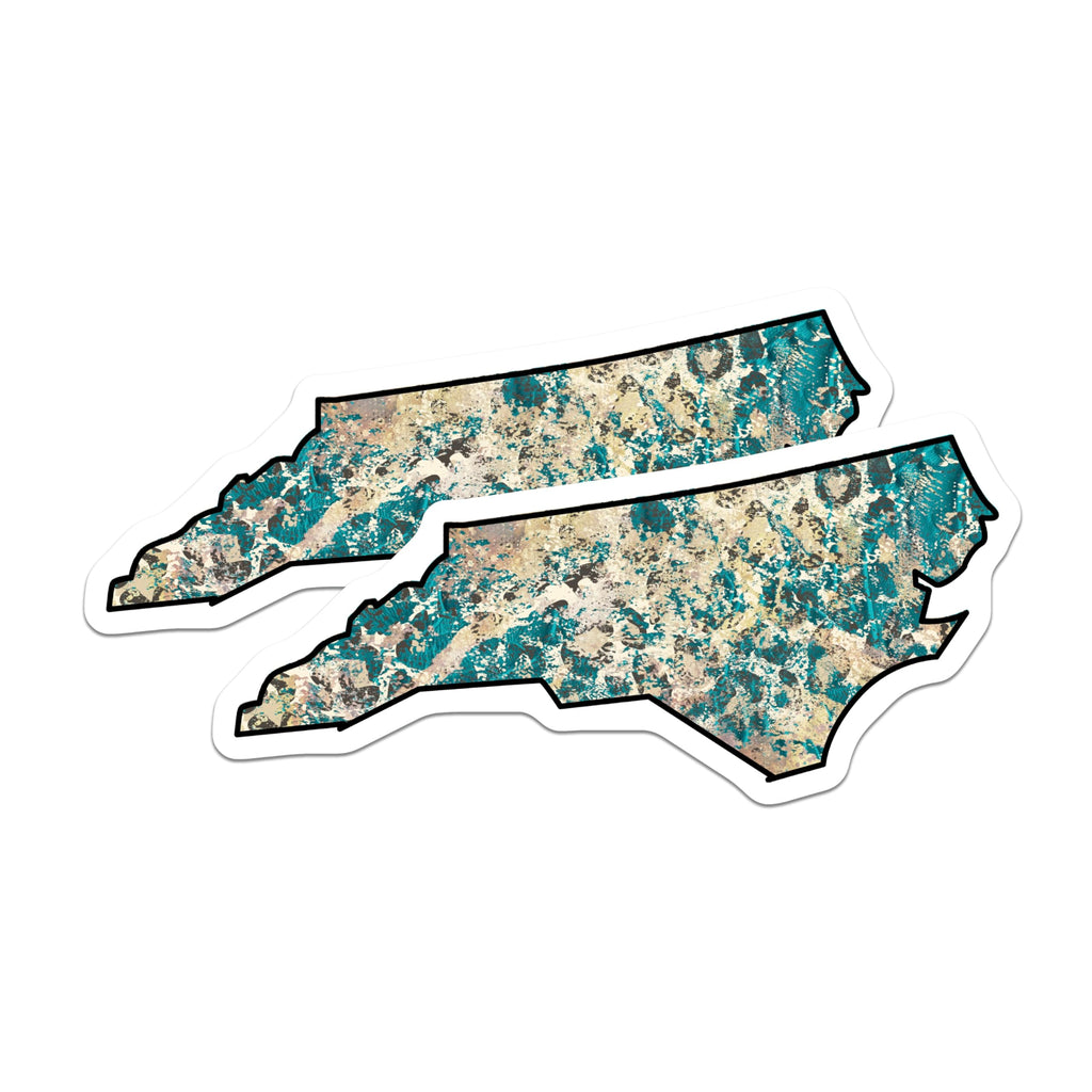 (2 Pack) North Carolina Magnets - Teal Abstract NC State Art - Home Kitchen Fridge Souvenirs - 5 Inches On Longest Side - Thick Durable Magnet - Made in USA - MAG19069