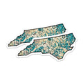 (2 Pack) North Carolina Magnets - Teal Abstract NC State Art - Home Kitchen Fridge Souvenirs - 5 Inches On Longest Side - Thick Durable Magnet - Made in USA - MAG19069