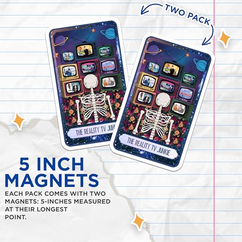 (2 Pack) Television Lover Magnet - Quirky Home Decor - Retro Nostalgia - 5" On Longest Side - Sticks to Smooth Flat Surfaces - Made in USA - MAG9989