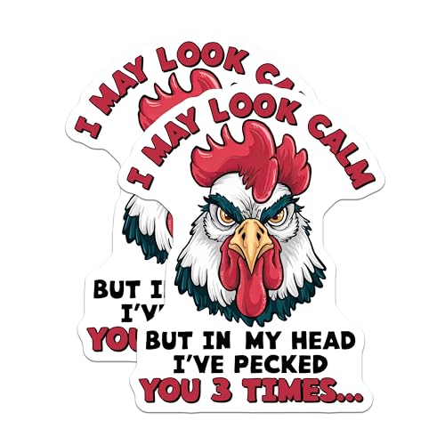(2 Pack) Funny Chicken Magnets - Farmhouse Kitchen - Animal Quote Magnets - 5" On Longest Side - for Cars, Fridges, Toolboxes - Made in USA - MAG4550