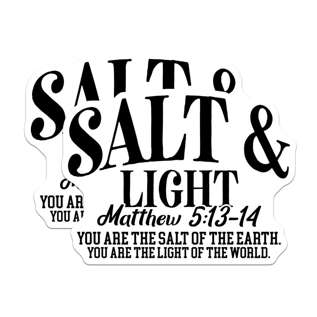 (2 Pack) Salt and Light Magnets - Matthew 5 13 14 Verse - Christian Faith Inspirational Decor - 5 Inches On Longest Side - Thick Durable Magnet - Made in USA - MAG23397