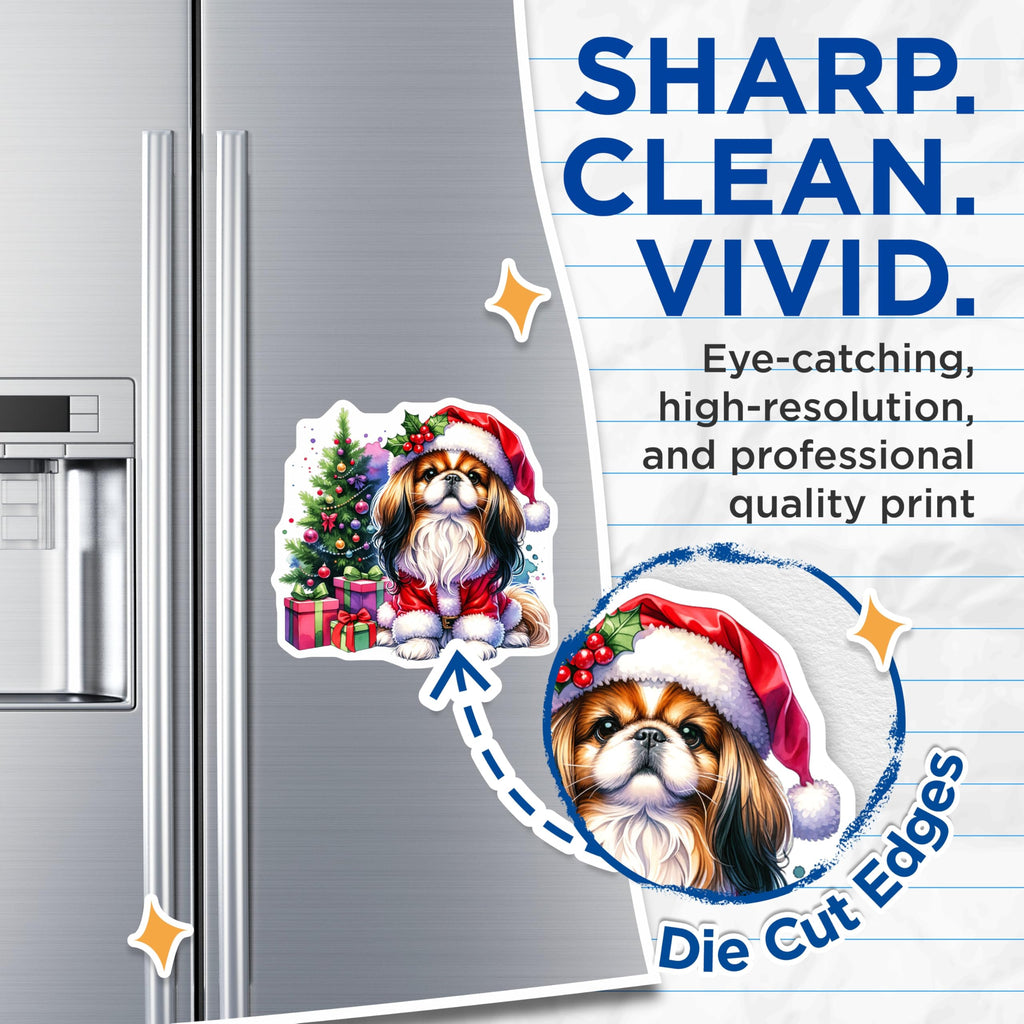 (2 Pack) Christmas Dog Magnets - Santa Cavalier King Charles Spaniel - Holiday Refrigerator Decor - 5 Inches On Longest Side - Thick Durable Magnet - Made in USA - MAG26287
