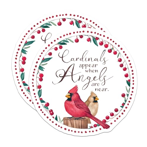 (2 Pack) Cardinals Appear When Angels are Near Magnets Magnets - Inspirational Fridge Magnet - Bird Lover Gifts - 5" On Longest Side - Made in USA - Sticks to Refrigerators & Metal Surfaces - MAG8630