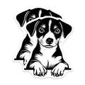 (2 Pack) Black White Puppy Magnets - Minimalist Dog Art - Animal Lover Refrigerator Decor for Pet Owners and Puppy Parents - 5 Inches On Longest Side - Thick Durable Magnet - Made in USA - MAG36094
